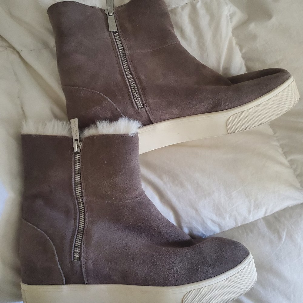 J/Slides Nyc Booties Wedge Grey - image 1